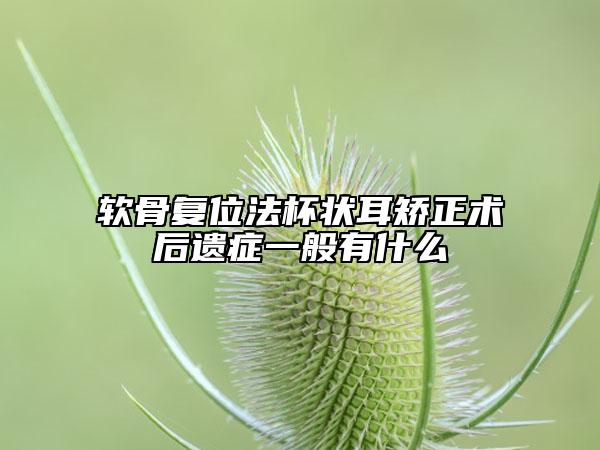 软骨复位法杯状耳矫正术后遗症一般有什么