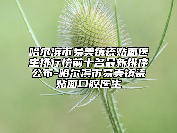 哈尔滨市易美铸瓷贴面医生排行榜前十名最新排序公布-哈尔滨市易美铸瓷贴面口腔医生