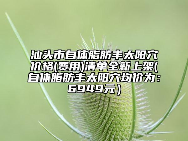 汕头市自体脂肪丰太阳穴价格(费用)清单全新上架(自体脂肪丰太阳穴均价为：6949元）