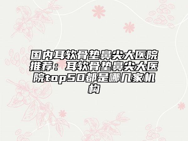 国内耳软骨垫鼻尖大医院推荐：耳软骨垫鼻尖大医院top50都是哪几家机构