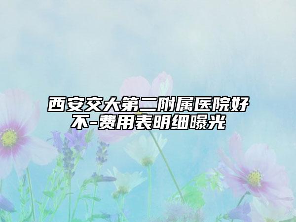 西安交大第二附属医院好不-费用表明细曝光