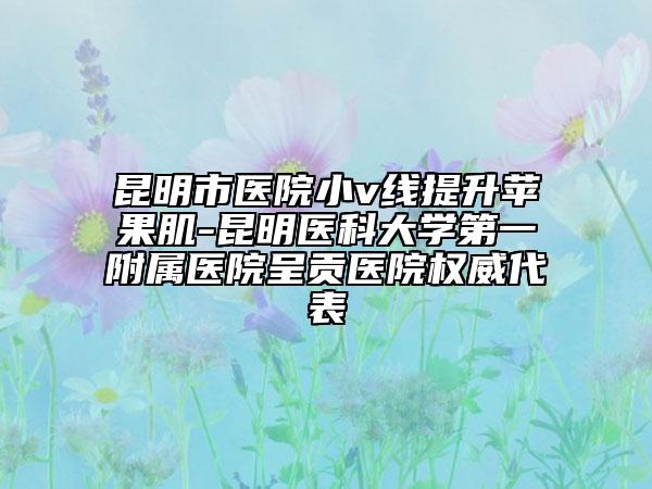 昆明市医院小v线提升苹果肌-昆明医科大学第一附属医院呈贡医院权威代表