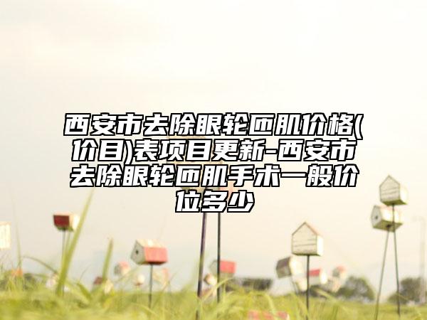 西安市去除眼轮匝肌价格(价目)表项目更新-西安市去除眼轮匝肌手术一般价位多少