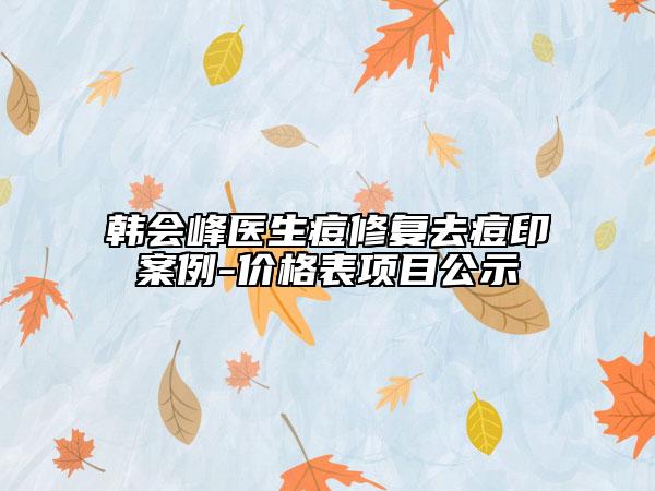 韩会峰医生痘修复去痘印案例-价格表项目公示
