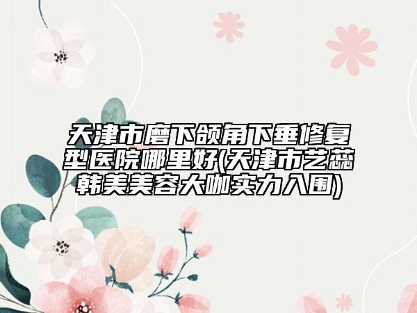 天津市磨下颌角下垂修复型医院哪里好(天津市艺蕊韩美美容大咖实力入围)