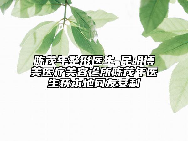 陈茂年整形医生-昆明博美医疗美容诊所陈茂年医生获本地网友安利