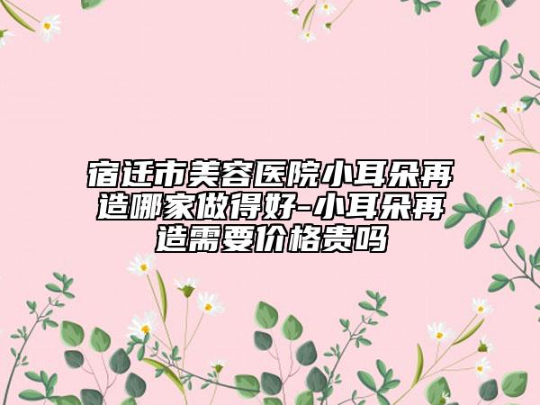 宿迁市美容医院小耳朵再造哪家做得好-小耳朵再造需要价格贵吗