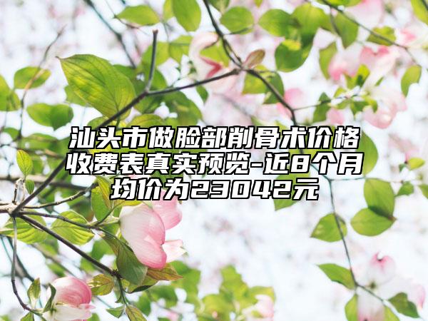 汕头市做脸部削骨术价格收费表真实预览-近8个月均价为23042元