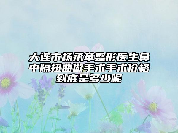 大连市杨承革整形医生鼻中隔扭曲做手术手术价格到底是多少呢