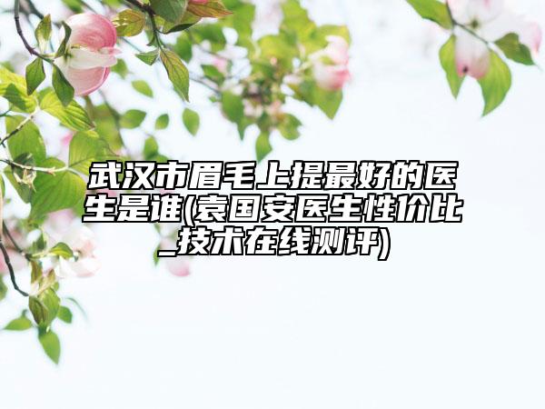 武汉市眉毛上提最好的医生是谁(袁国安医生性价比_技术在线测评)