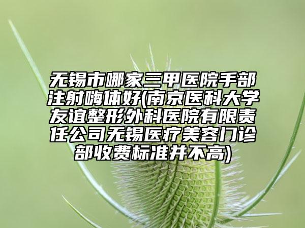 无锡市哪家三甲医院手部注射嗨体好(南京医科大学友谊整形外科医院有限责任公司无锡医疗美容门诊部收费标准并不高)