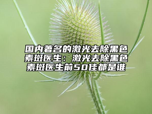 国内著名的激光去除黑色素斑医生：激光去除黑色素斑医生前50佳都是谁