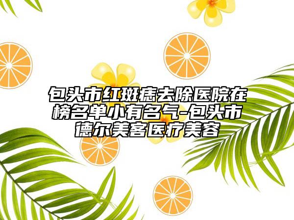 包头市红斑痣去除医院在榜名单小有名气-包头市德尔美客医疗美容