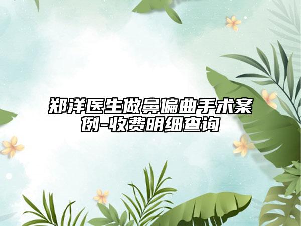 郑洋医生做鼻偏曲手术案例-收费明细查询