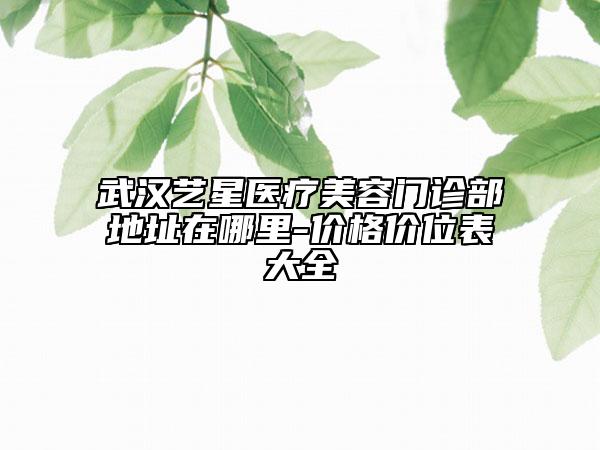 武汉艺星医疗美容门诊部地址在哪里-价格价位表大全