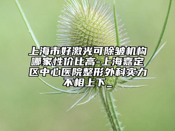 上海市好激光可除皱机构哪家性价比高-上海嘉定区中心医院整形外科实力不相上下_