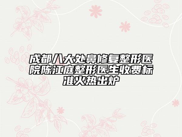 成都八大处鼻修复整形医院陈江庭整形医生收费标准火热出炉