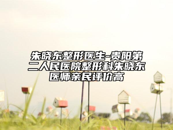 朱晓东整形医生-贵阳第二人民医院整形科朱晓东医师亲民评价高