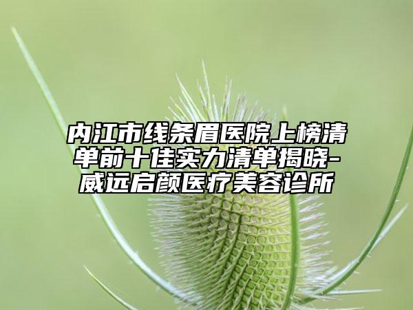 内江市线条眉医院上榜清单前十佳实力清单揭晓-威远启颜医疗美容诊所