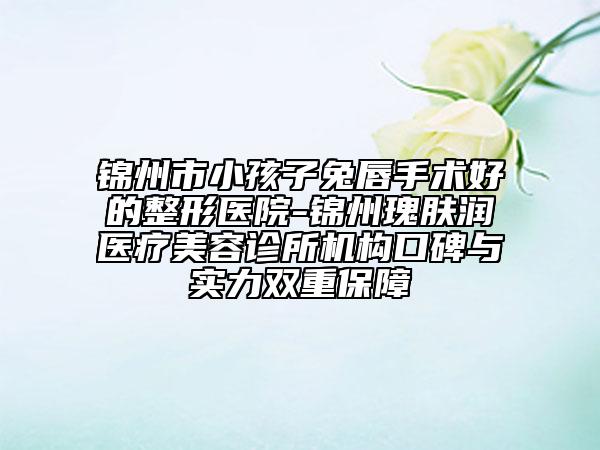 锦州市小孩子兔唇手术好的整形医院-锦州瑰肤润医疗美容诊所机构口碑与实力双重保障