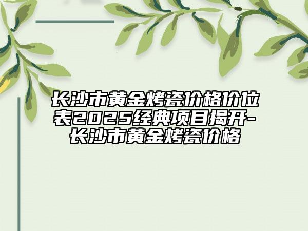 长沙市黄金烤瓷价格价位表2025经典项目揭开-长沙市黄金烤瓷价格