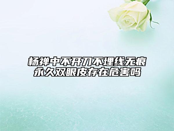 杨禅中不开刀不埋线无痕永久双眼皮存在危害吗