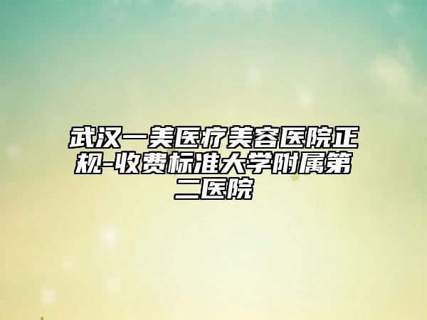 武汉一美医疗美容医院正规-收费标准大学附属第二医院
