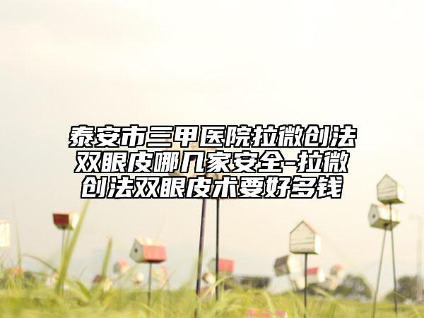 泰安市三甲医院拉微创法双眼皮哪几家安全-拉微创法双眼皮术要好多钱