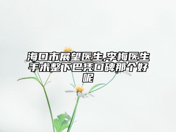 海口市展望医生,李梅医生手术整下巴凭口碑那个好呢