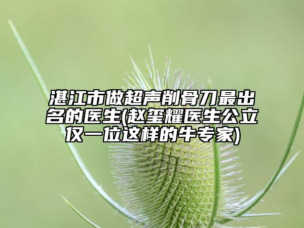 湛江市做超声削骨刀最出名的医生(赵玺耀医生公立仅一位这样的牛专家)