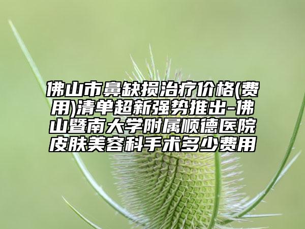 佛山市鼻缺损治疗价格(费用)清单超新强势推出-佛山暨南大学附属顺德医院皮肤美容科手术多少费用