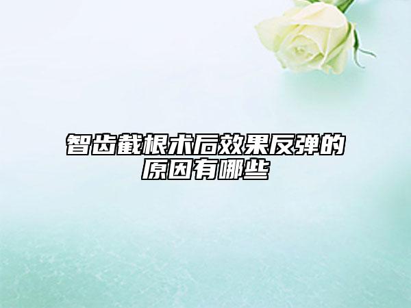 智齿截根术后效果反弹的原因有哪些