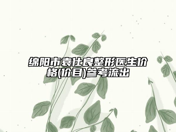 绵阳市袁仕良整形医生价格(价目)参考流出