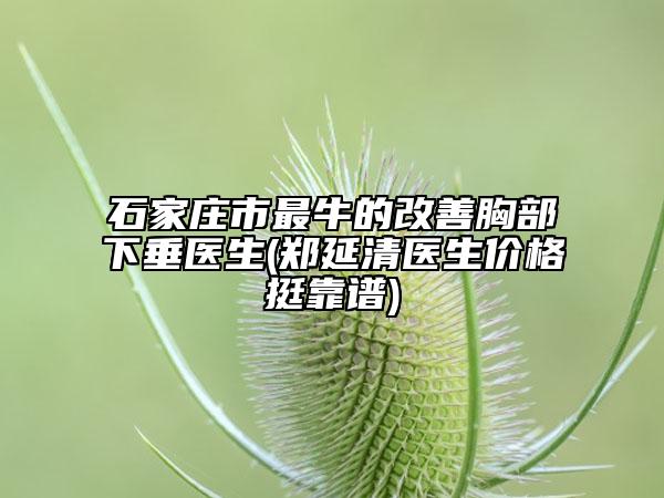 石家庄市最牛的改善胸部下垂医生(郑延清医生价格挺靠谱)
