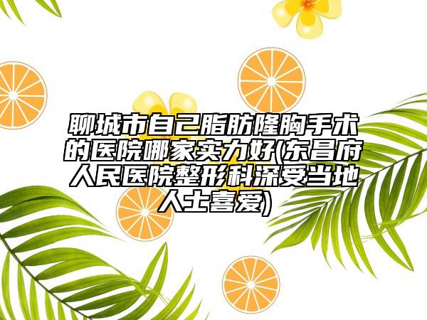 聊城市自己脂肪隆胸手术的医院哪家实力好(东昌府人民医院整形科深受当地人士喜爱)