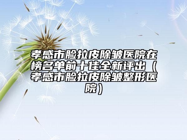 孝感市脸拉皮除皱医院在榜名单前十佳全新评出（孝感市脸拉皮除皱整形医院）