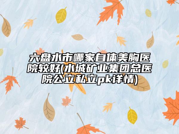 六盘水市哪家自体美胸医院较好(水城矿业集团总医院公立私立pk详情)