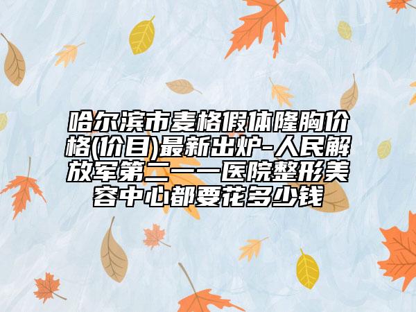 哈尔滨市麦格假体隆胸价格(价目)最新出炉-人民解放军第二一一医院整形美容中心都要花多少钱