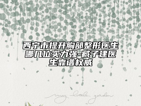 西宁市提升胸部整形医生哪几位实力强-臧子建医生靠谱权威