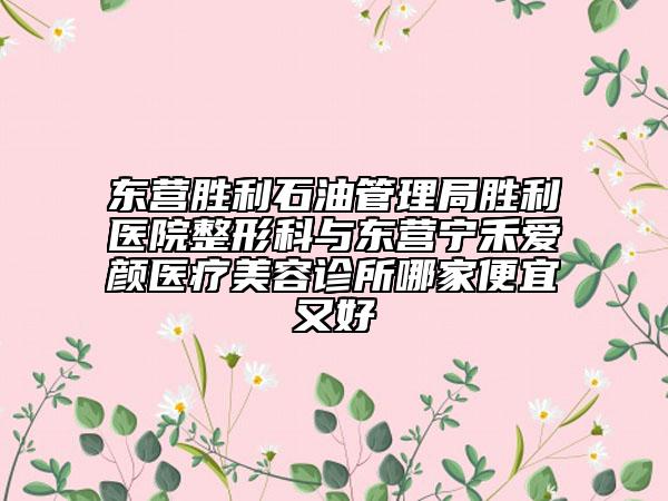 东营胜利石油管理局胜利医院整形科与东营宁禾爱颜医疗美容诊所哪家便宜又好