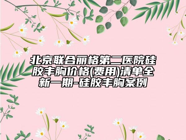 北京联合丽格第二医院硅胶丰胸价格(费用)清单全新一期-硅胶丰胸案例