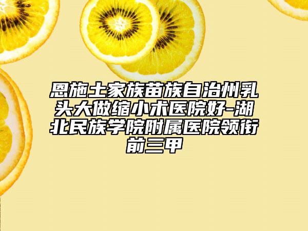 恩施土家族苗族自治州乳头大做缩小术医院好-湖北民族学院附属医院领衔前三甲