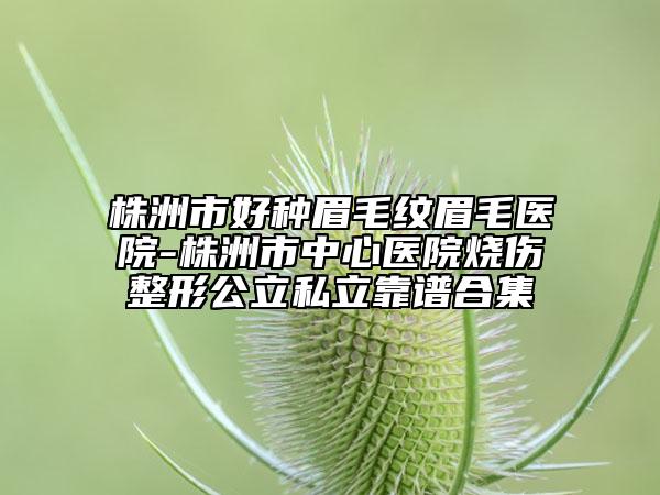 株洲市好种眉毛纹眉毛医院-株洲市中心医院烧伤整形公立私立靠谱合集