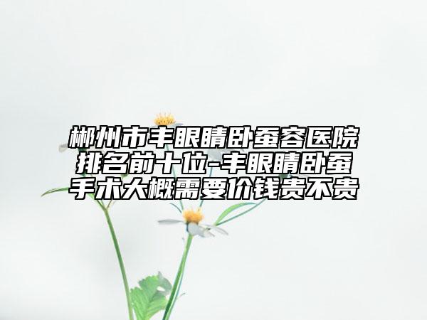 郴州市丰眼睛卧蚕容医院排名前十位-丰眼睛卧蚕手术大概需要价钱贵不贵