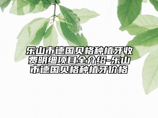 乐山市德国贝格种植牙收费明细项目全介绍-乐山市德国贝格种植牙价格