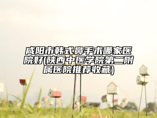 咸阳市韩式鼻手术哪家医院好(陕西中医学院第二附属医院推荐收藏)