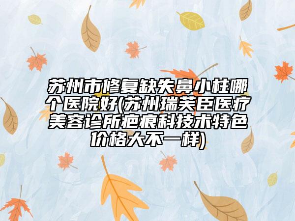 苏州市修复缺失鼻小柱哪个医院好(苏州瑞芙臣医疗美容诊所疤痕科技术特色价格大不一样)