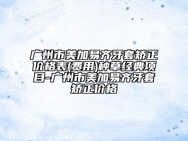 广州市美加易齐牙套矫正价格表(费用)种草经典项目-广州市美加易齐牙套矫正价格