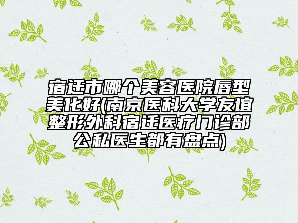 宿迁市哪个美容医院唇型美化好(南京医科大学友谊整形外科宿迁医疗门诊部公私医生都有盘点)