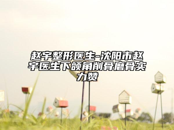 赵宇整形医生-沈阳市赵宇医生下颌角削骨磨骨实力赞